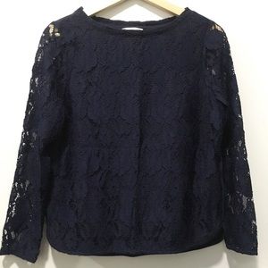Royal blue lace shirt/ sweater